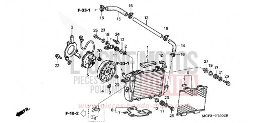 RADIATEUR (G.) (VTR1000SP2/3/4/5/6) VTR1000SP5 de 2005